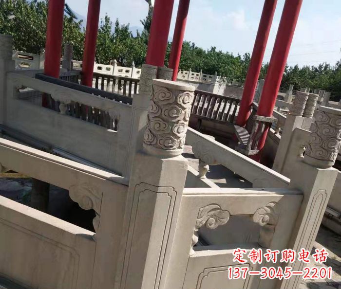 连云港园林景观大理石桥栏板石雕 (3)