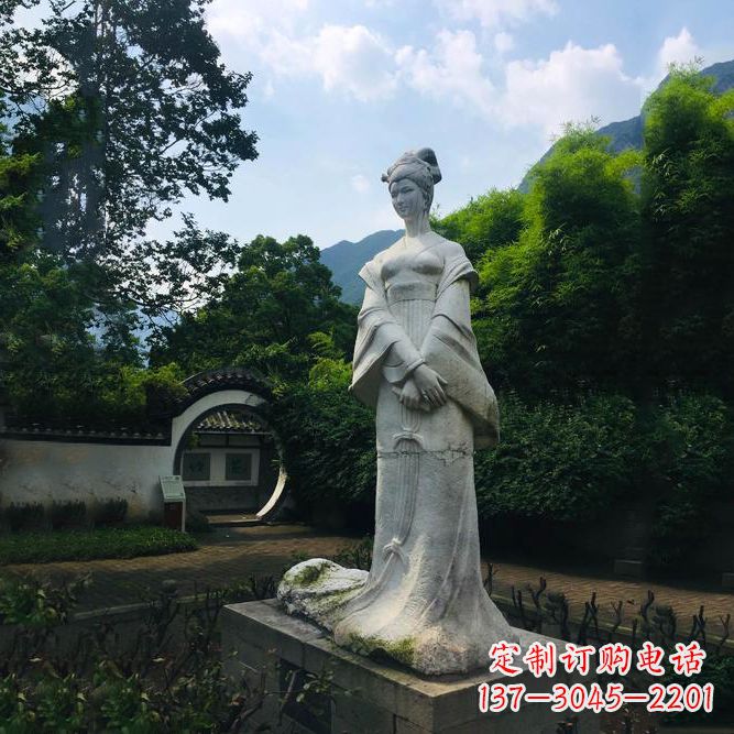 连云港园林历史名人塑像王昭君汉白玉雕塑