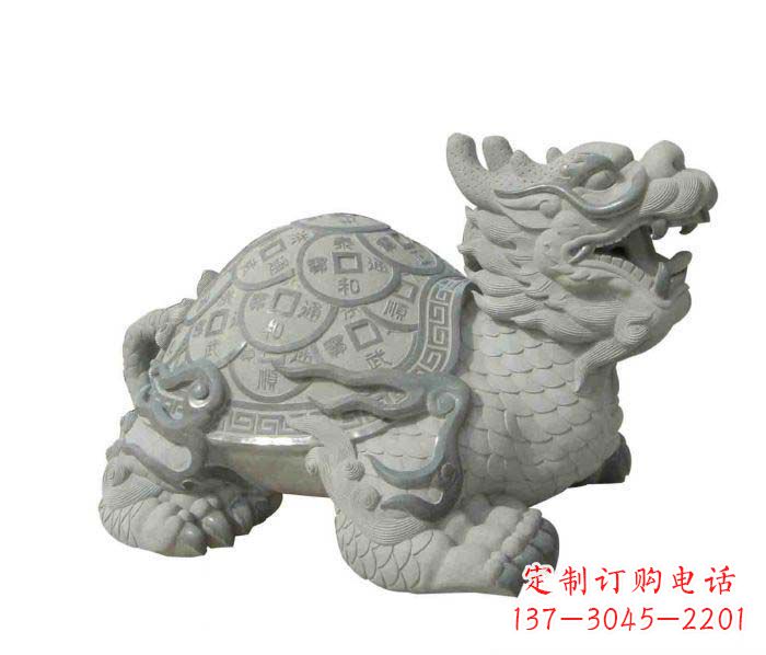 连云港招财神兽大理石龙龟石雕