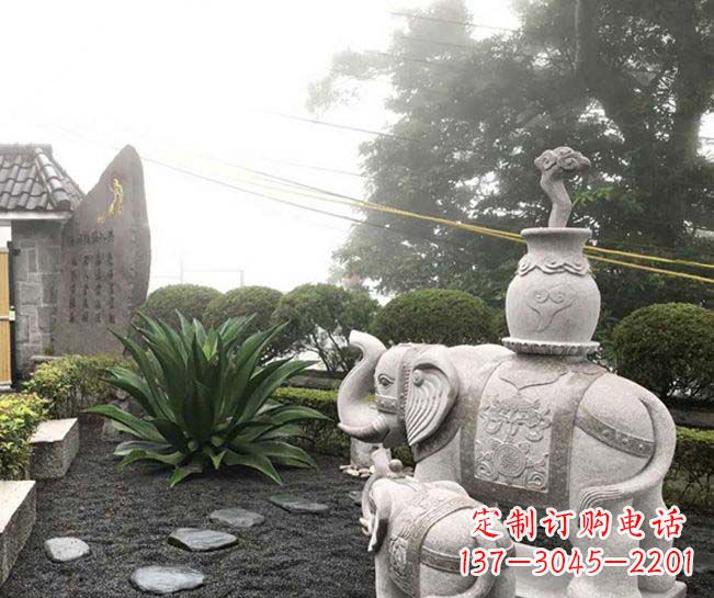 连云港招财驮宝大象石雕