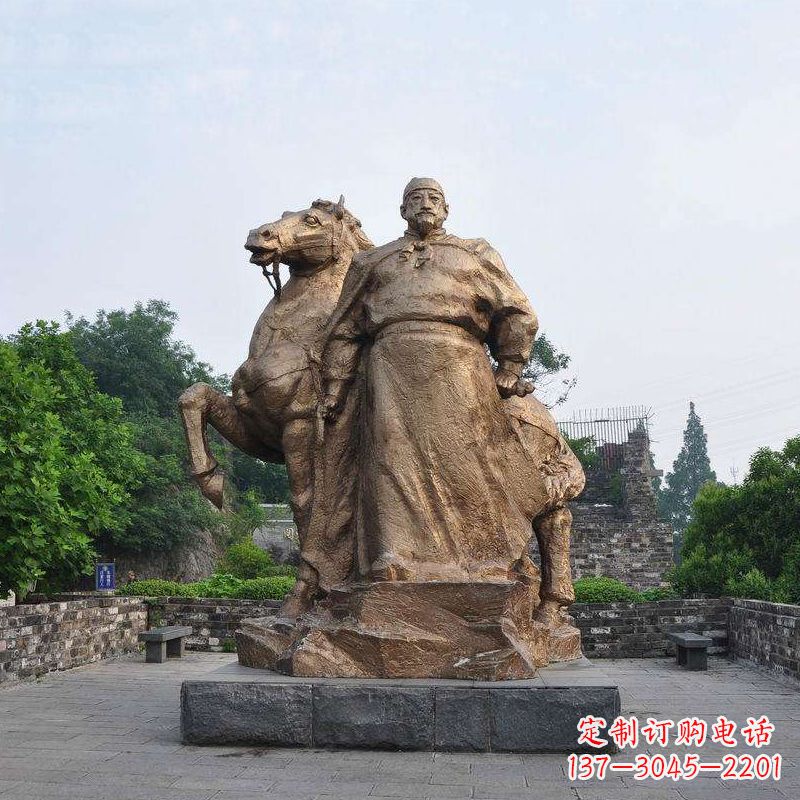 连云港中国历史名人明太祖朱元璋铜雕像