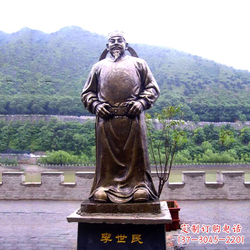 连云港中国历史名人唐初著名帝王李世民铸铜雕像