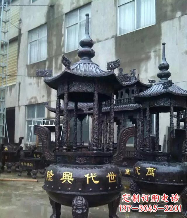 连云港铸铜寺庙香炉铜雕 (3)