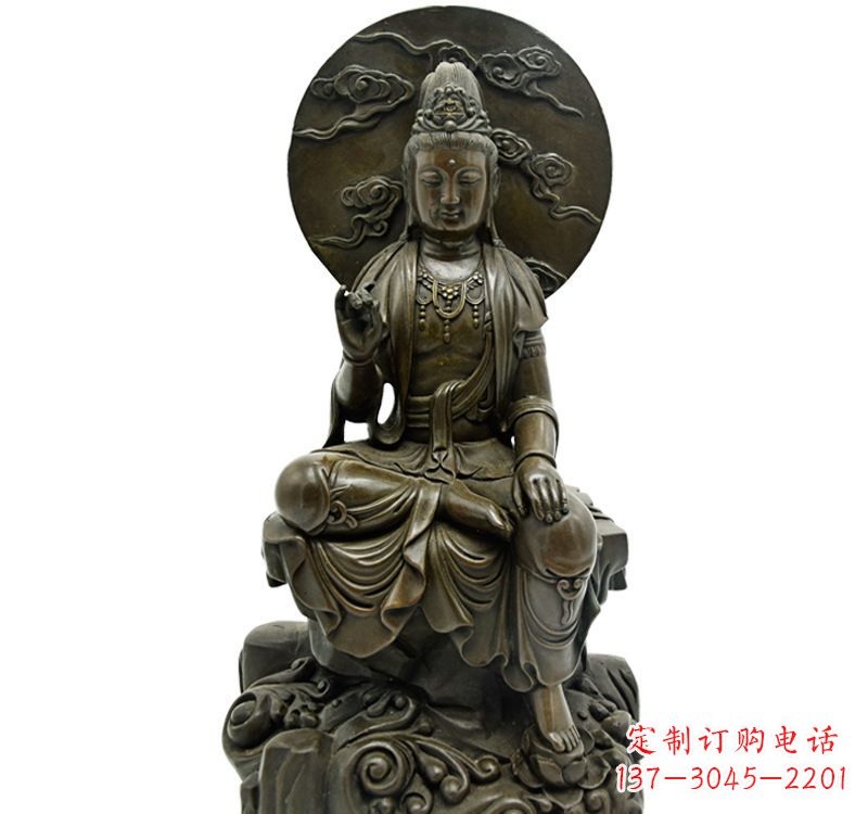 连云港自在观音菩萨仿古铜雕佛像