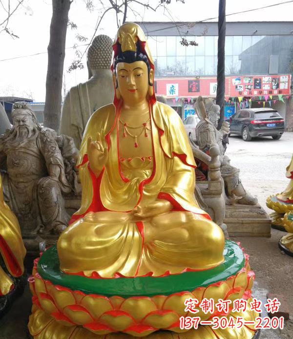 连云港宗教庙宇玻璃钢观音菩萨雕像